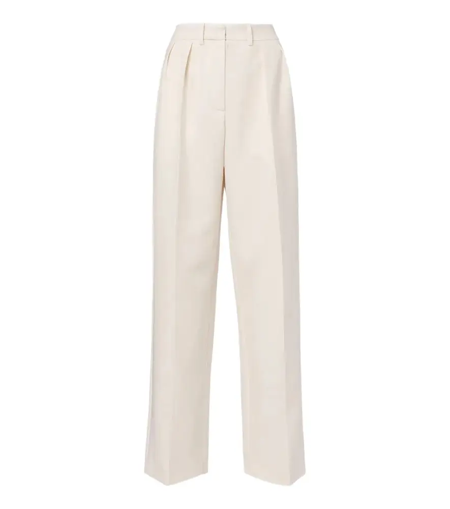 Magda Butrym Pleated silk and wool wide-leg pants