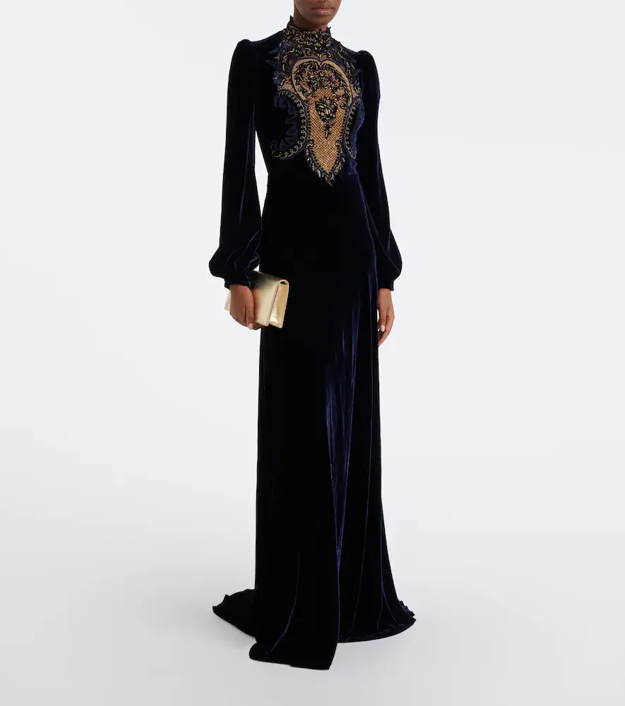 Costarellos Aliska embellished velvet gown | Thumbnail 4 Costarellos Aliska embellished velvet gown | Thumbnail 4