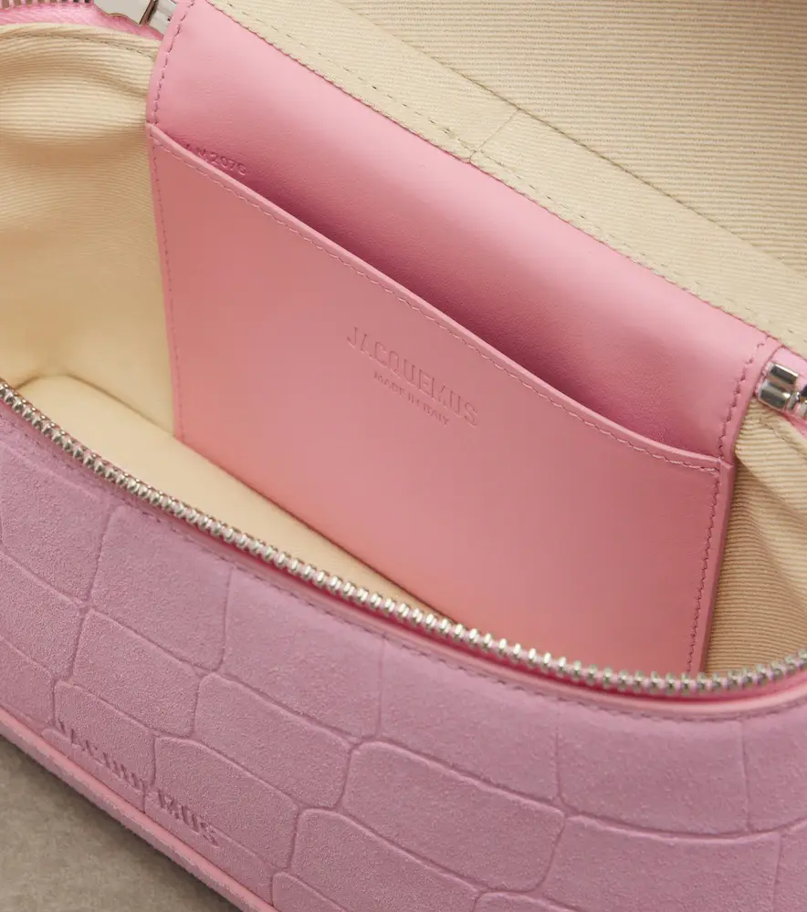 Jacquemus Petit Vanity croc-effect suede vanity bag | Thumbnail 3