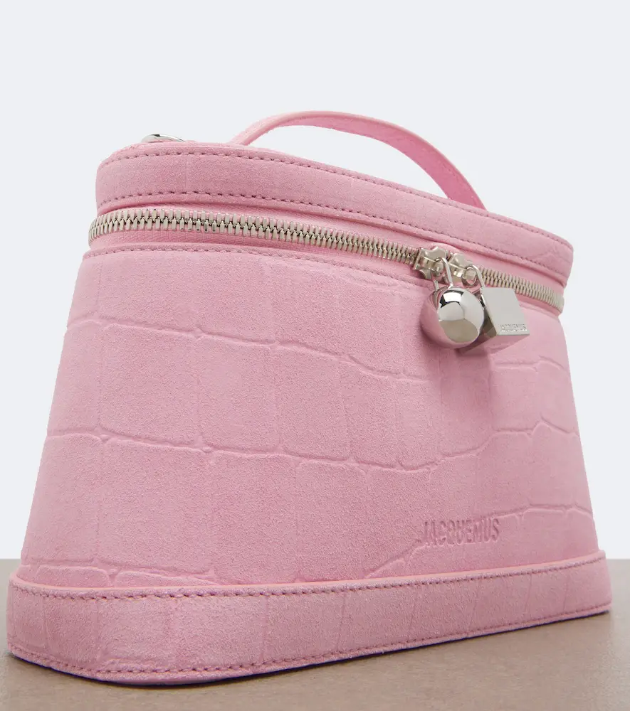 Jacquemus Petit Vanity croc-effect suede vanity bag | Thumbnail 4