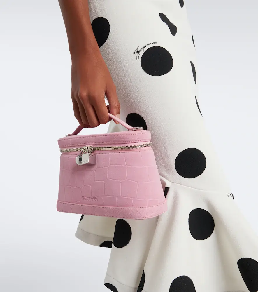 Jacquemus Petit Vanity croc-effect suede vanity bag | Thumbnail 6