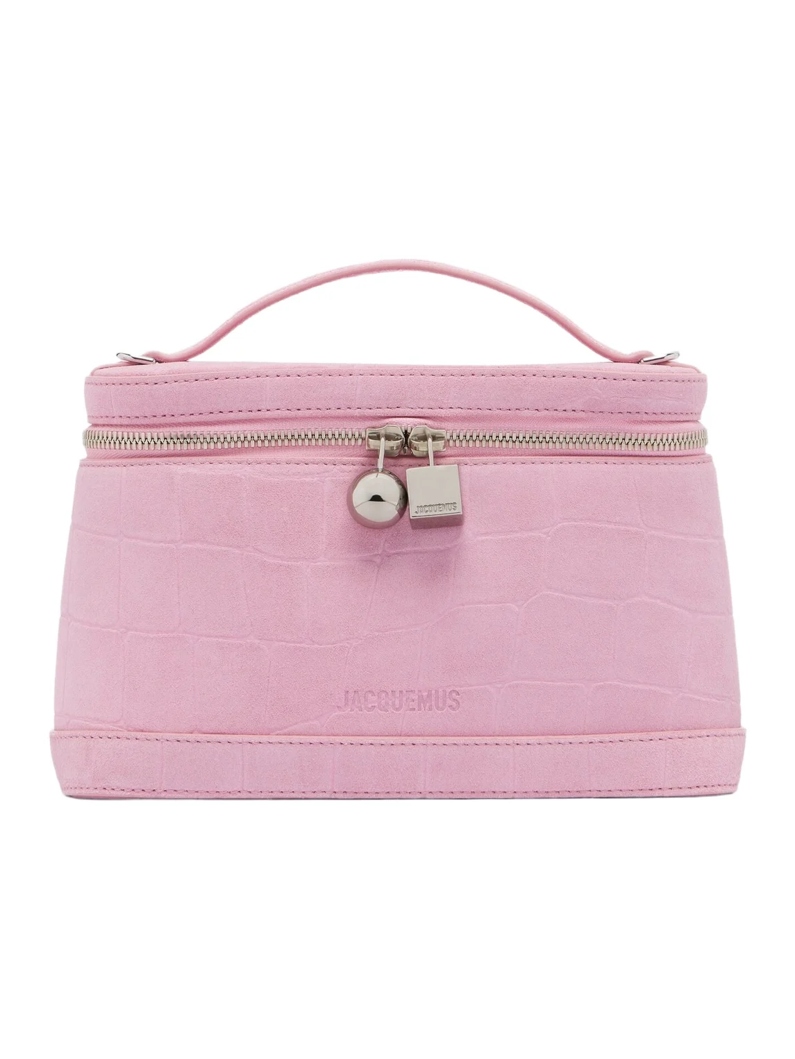 Jacquemus Petit Vanity croc-effect suede vanity bag
