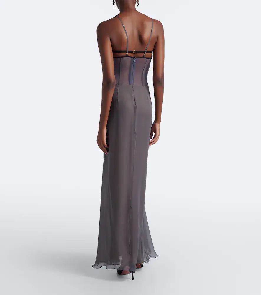 Nensi Dojaka Cutout sheer silk gown | Thumbnail 2 Nensi Dojaka Cutout sheer silk gown | Thumbnail 2
