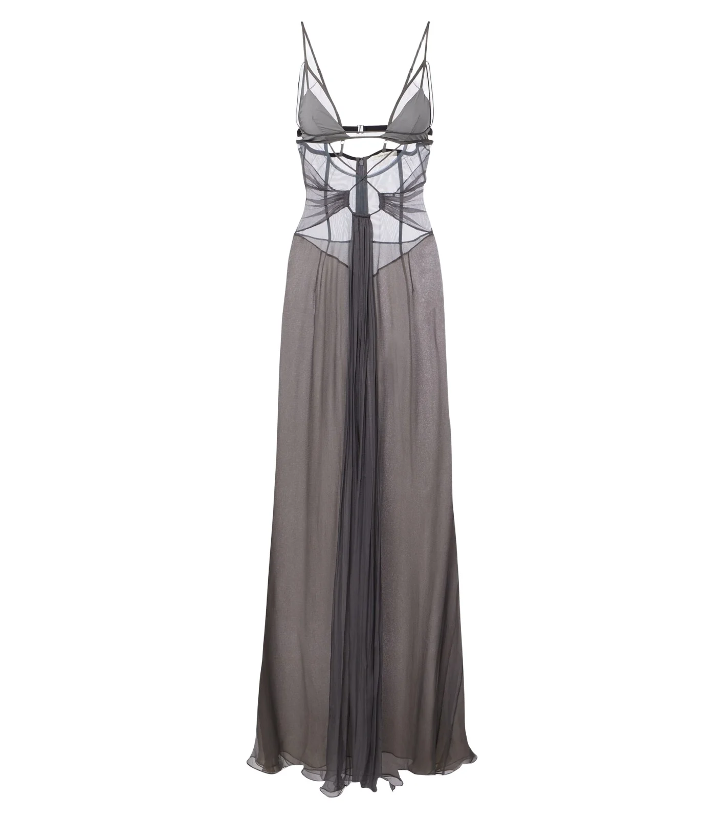 Cutout sheer silk gown Cutout sheer silk gown