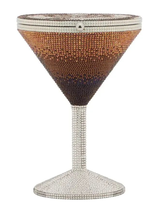 Martini Espresso crystal-embellished clutch
