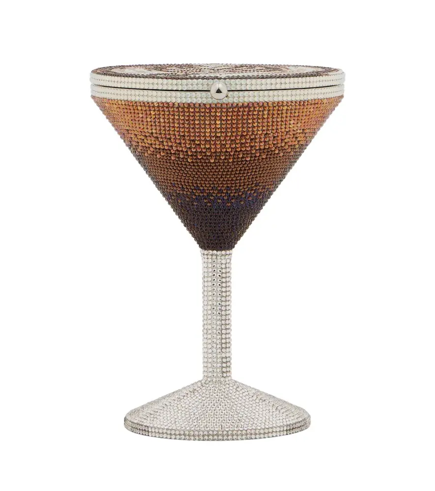 Judith Leiber Couture Martini Espresso crystal-embellished clutch