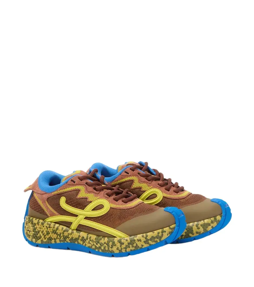 Loewe Pogo suede-trimmed sneakers