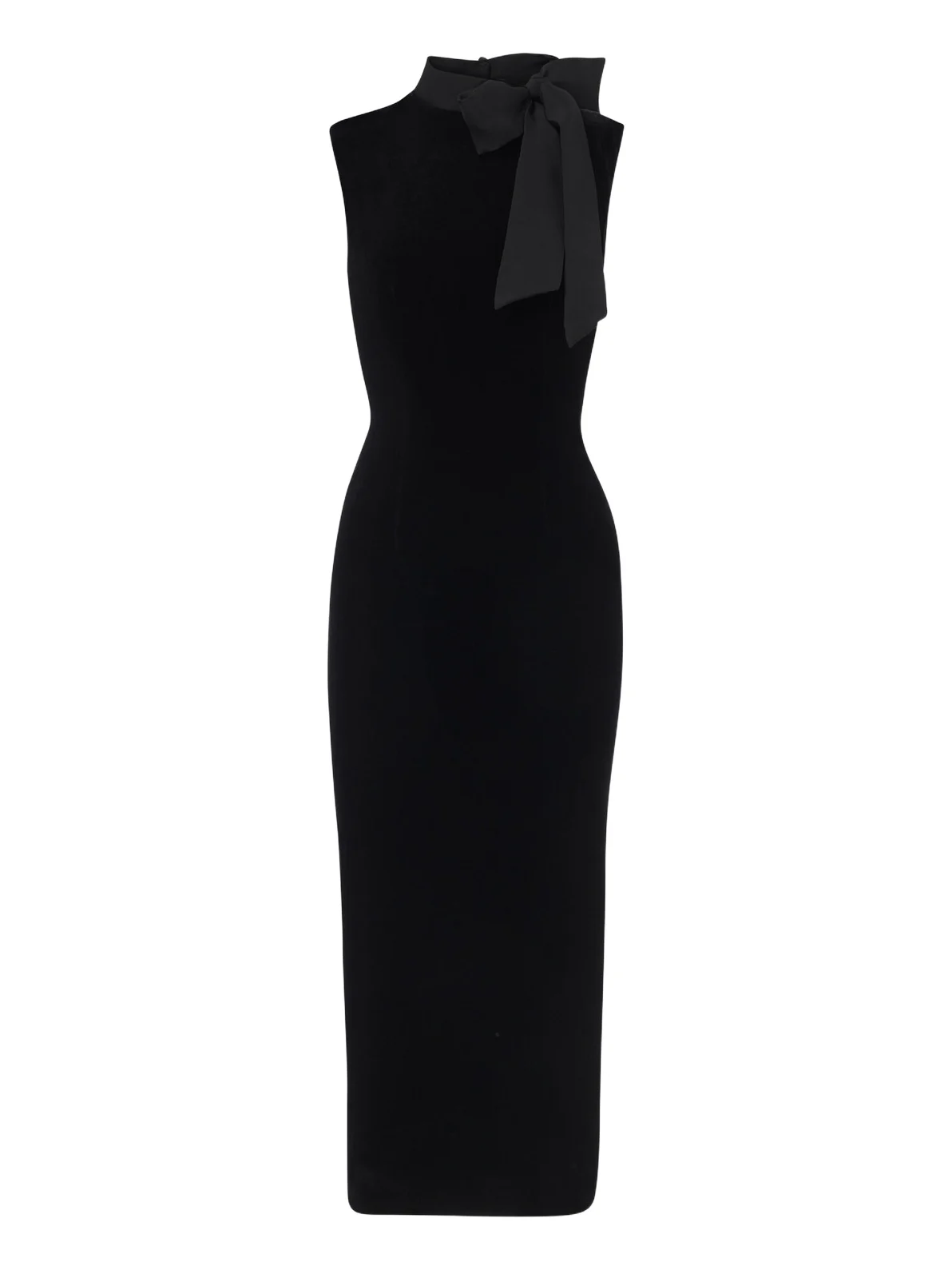 Roland Mouret Tie-neck velvet cocktail dress