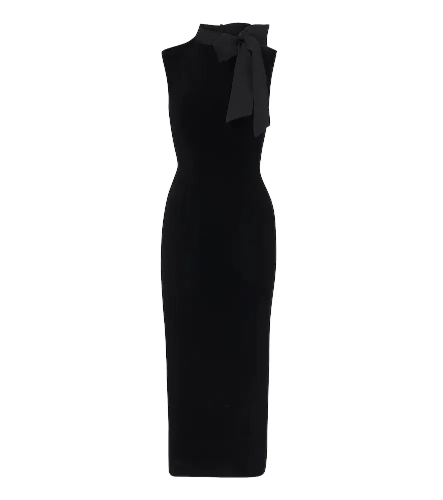 Roland Mouret Tie-neck velvet cocktail dress