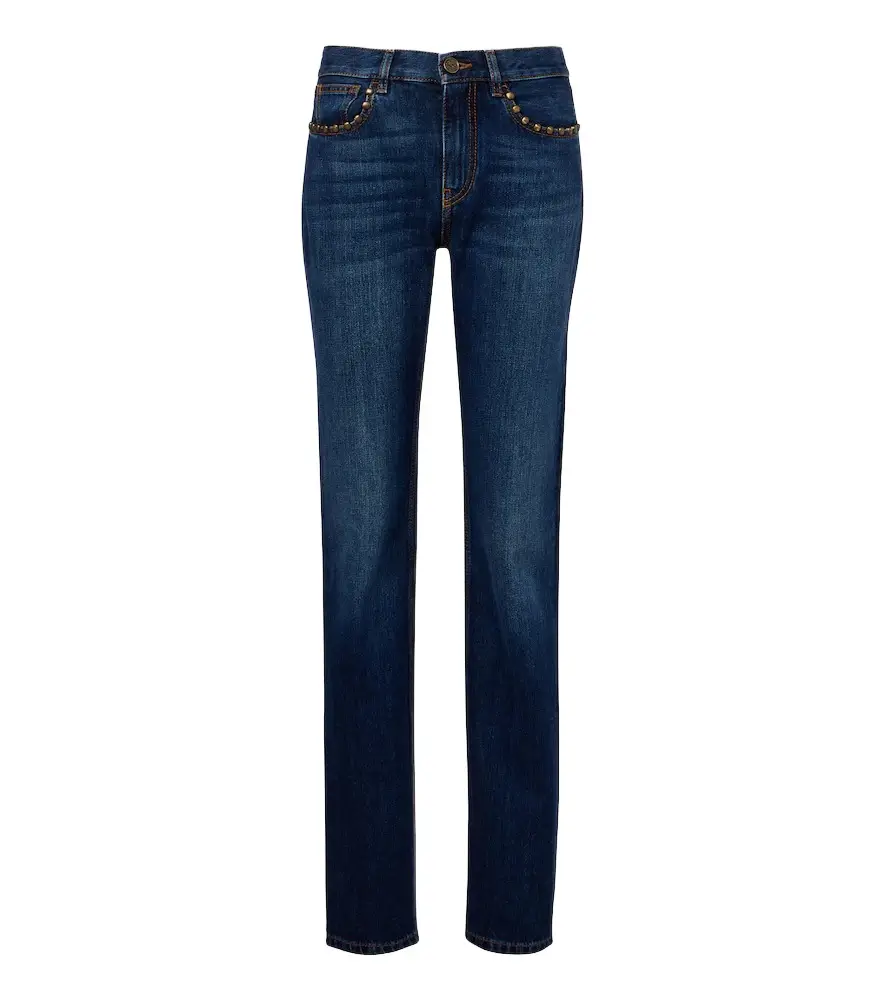 Etro Faded studded straight jeans
