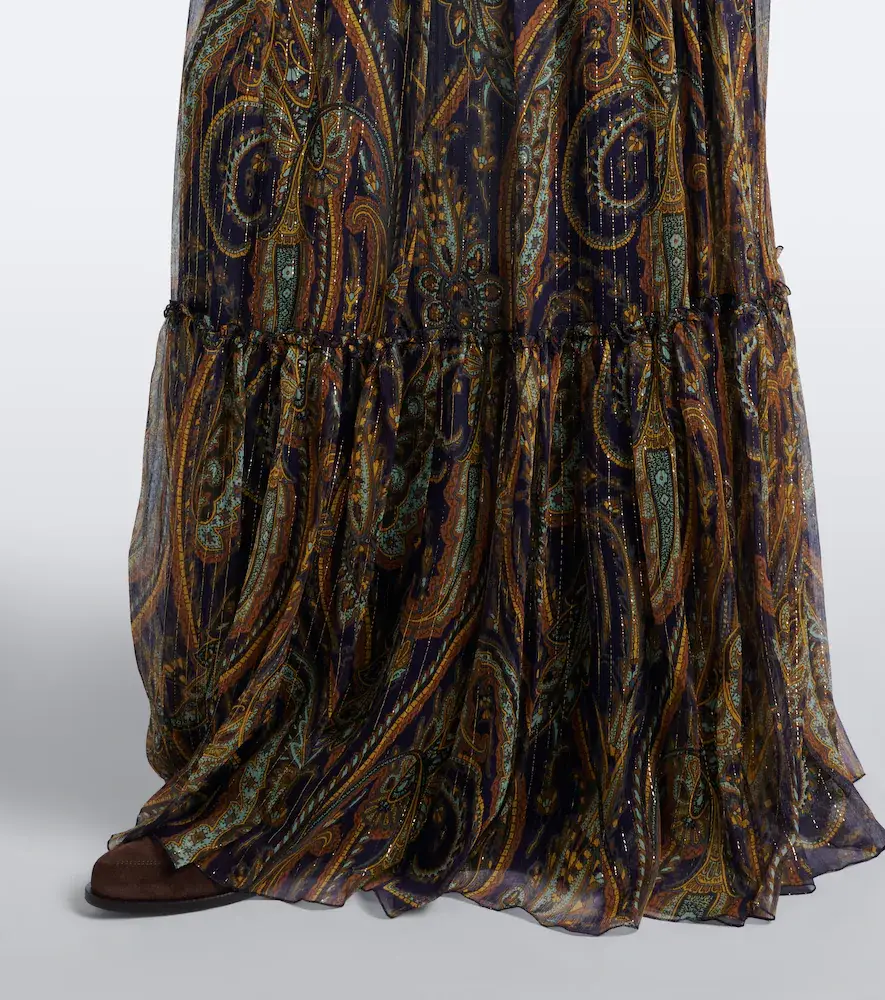Etro Paisley tiered silk-blend chiffon maxi skirt | Thumbnail 4 Etro Paisley tiered silk-blend chiffon maxi skirt | Thumbnail 4
