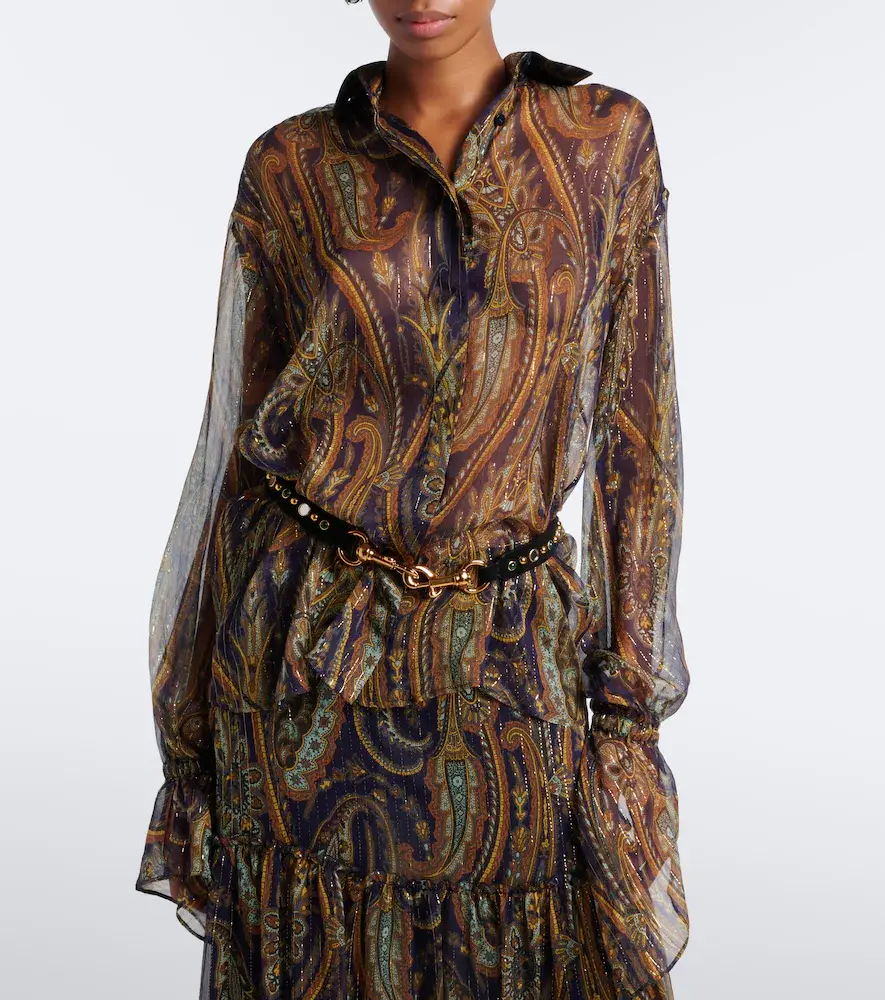 Etro Paisley silk-blend chiffon shirt | Thumbnail 2 Etro Paisley silk-blend chiffon shirt | Thumbnail 2