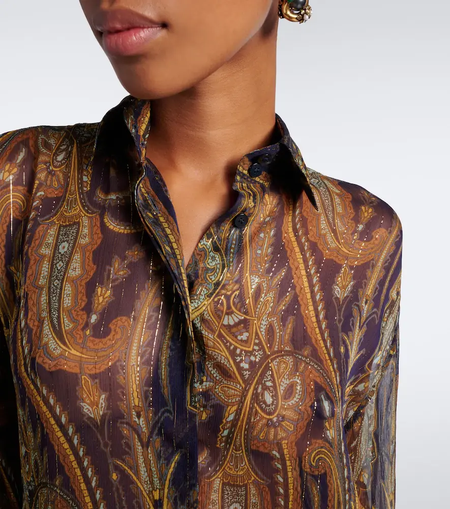 Etro Paisley silk-blend chiffon shirt | Thumbnail 5 Etro Paisley silk-blend chiffon shirt | Thumbnail 5