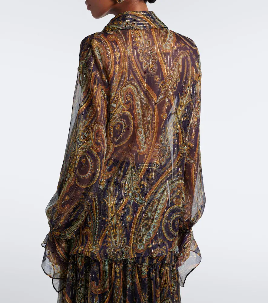 Etro Paisley silk-blend chiffon shirt | Thumbnail 6 Etro Paisley silk-blend chiffon shirt | Thumbnail 6