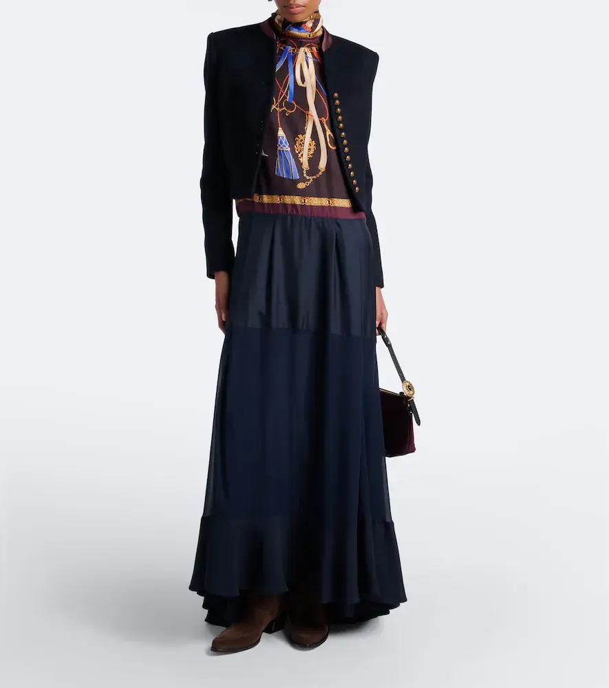 Etro Draped printed silk twill gown | Thumbnail 2 Etro Draped printed silk twill gown | Thumbnail 2