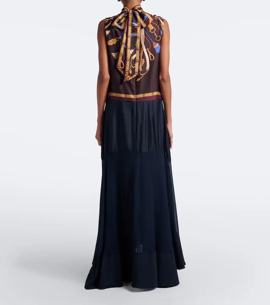 Etro Draped printed silk twill gown | Thumbnail 3 Etro Draped printed silk twill gown | Thumbnail 3