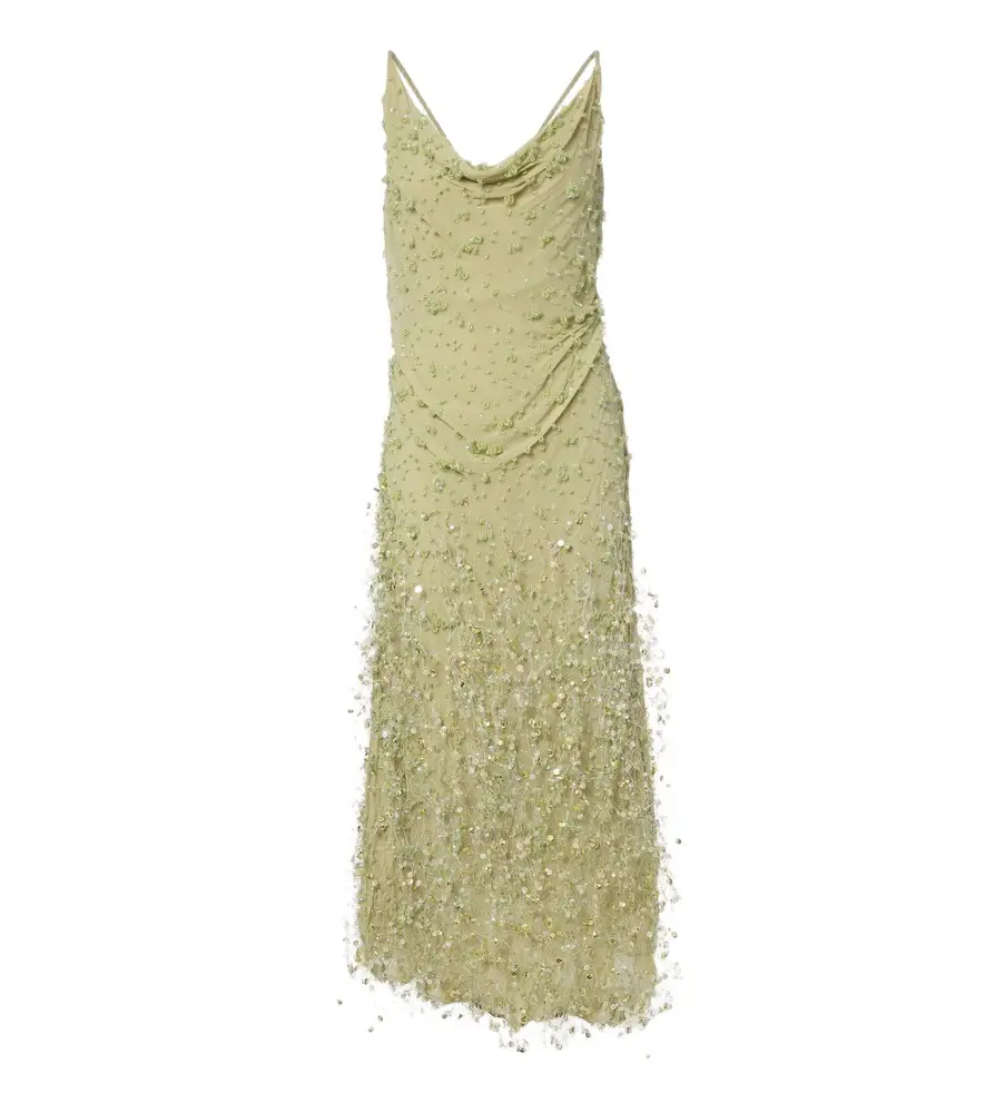 RACHEL GILBERT Anika draped embellished gown