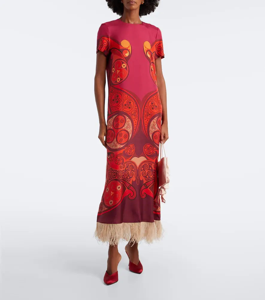 La DoubleJ Swing fringed printed silk twill maxi dress | Thumbnail 3 La DoubleJ Swing fringed printed silk twill maxi dress | Thumbnail 3