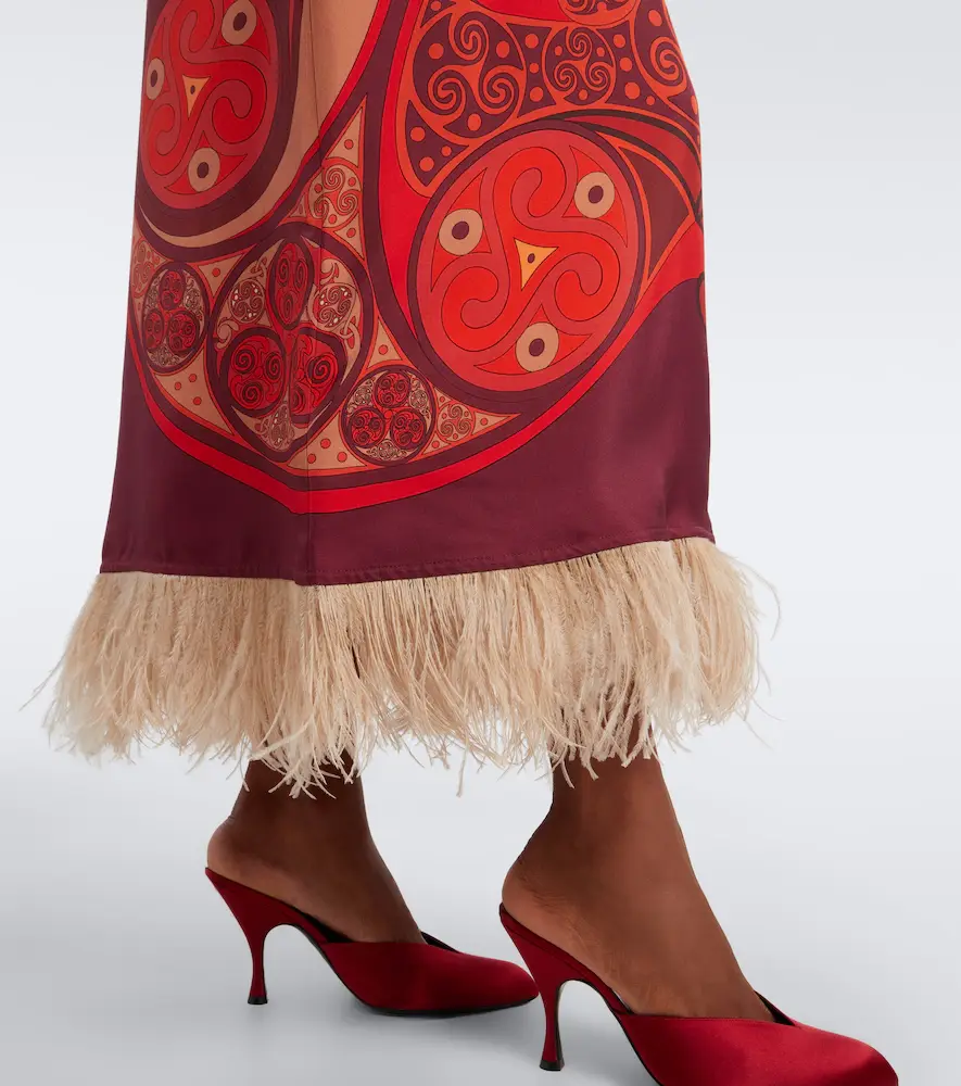 La DoubleJ Swing fringed printed silk twill maxi dress | Thumbnail 4 La DoubleJ Swing fringed printed silk twill maxi dress | Thumbnail 4