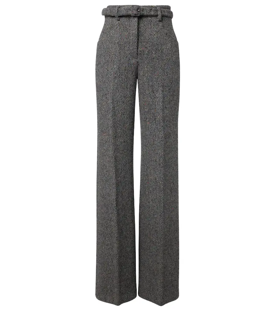 Norman belted cashmere and wool wide-leg pants Norman belted cashmere and wool wide-leg pants