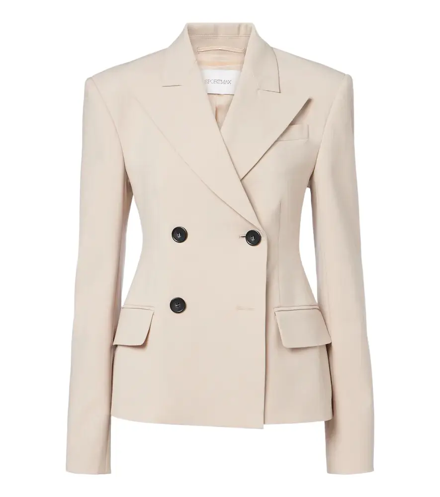 Sportmax Double-breasted wool-blend blazer