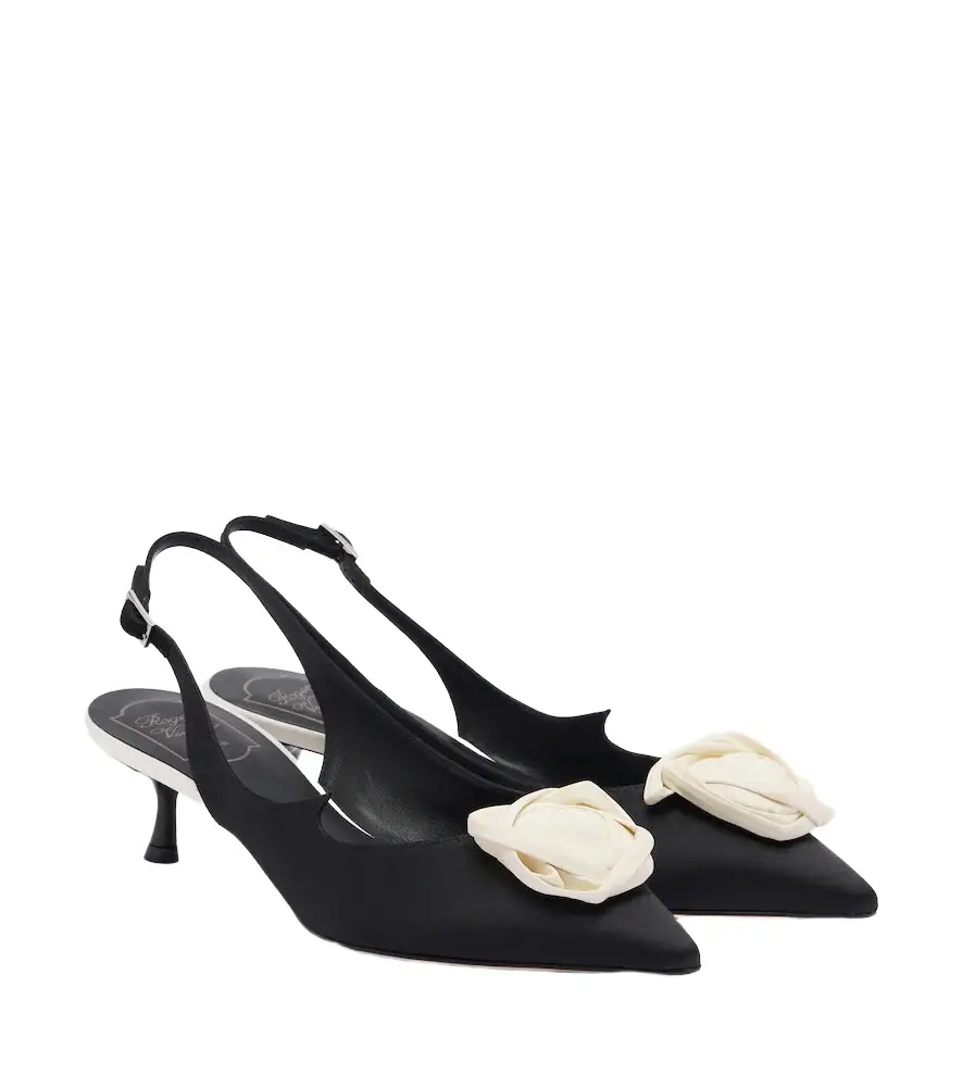 Roger Vivier Rose Vivier satin slingback pumps