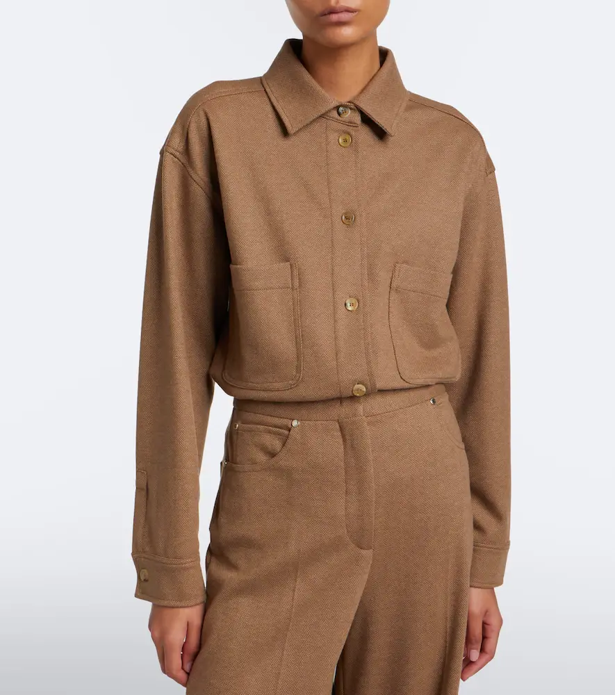 Max Mara Camel hair and wool-blend shirt | Thumbnail 3 Max Mara Camel hair and wool-blend shirt | Thumbnail 3