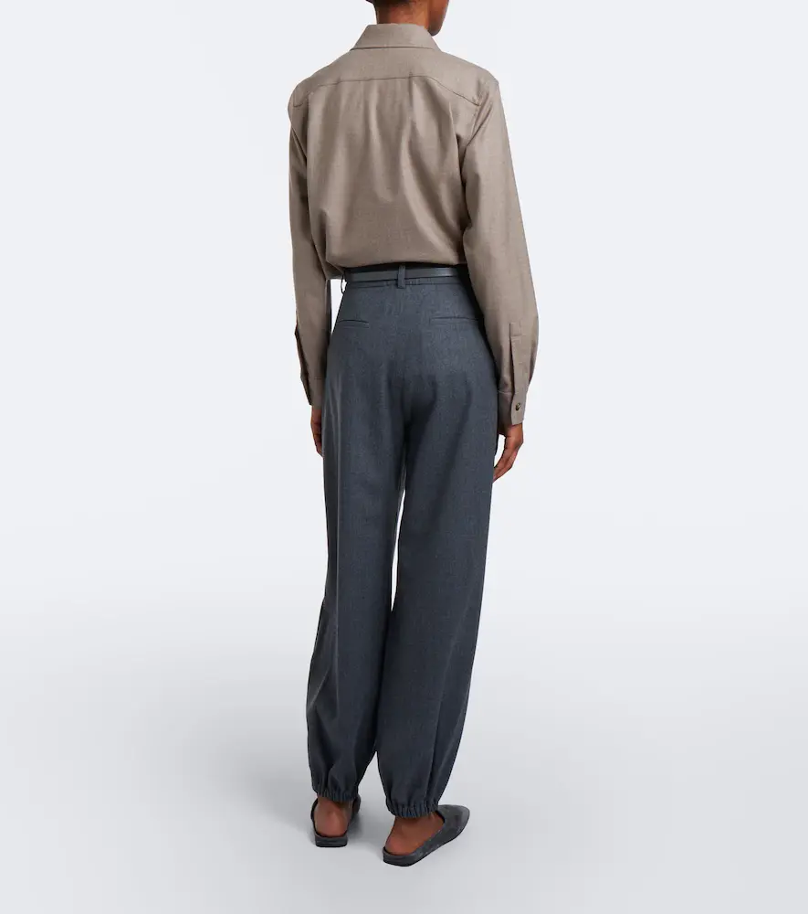 Max Mara Wool-blend flannel balloon pants | Thumbnail 3 Max Mara Wool-blend flannel balloon pants | Thumbnail 3
