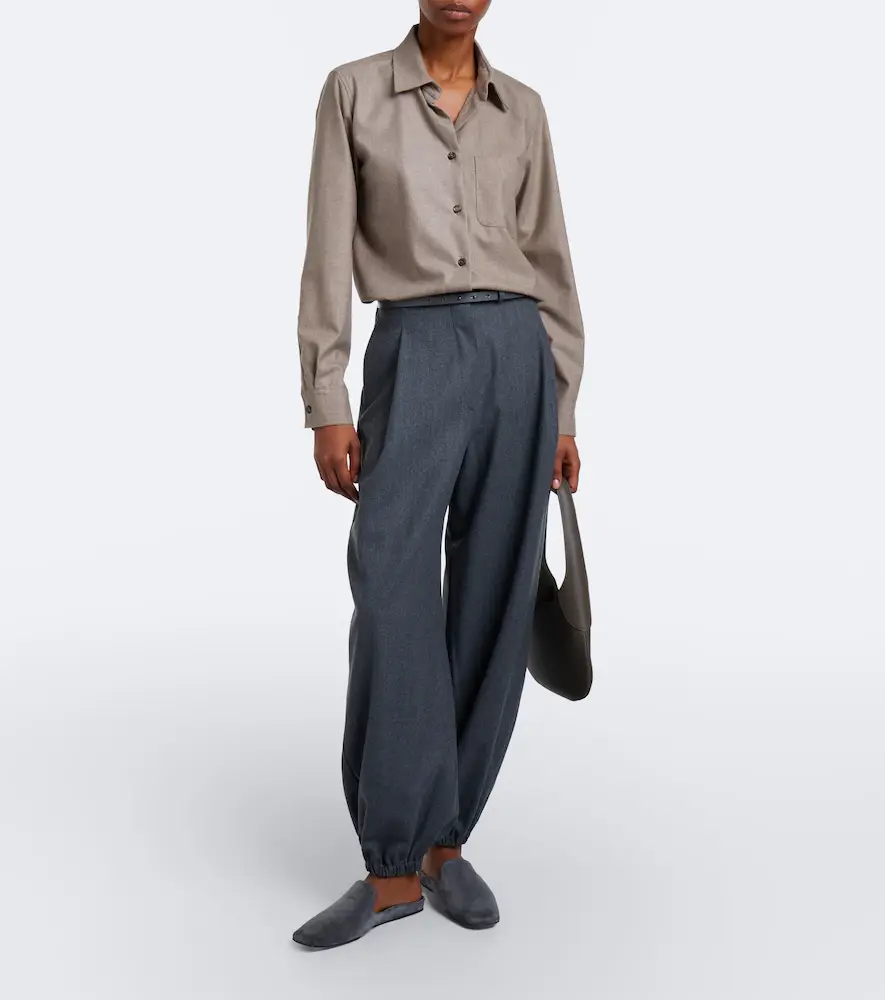 Max Mara Wool-blend flannel balloon pants | Thumbnail 6 Max Mara Wool-blend flannel balloon pants | Thumbnail 6