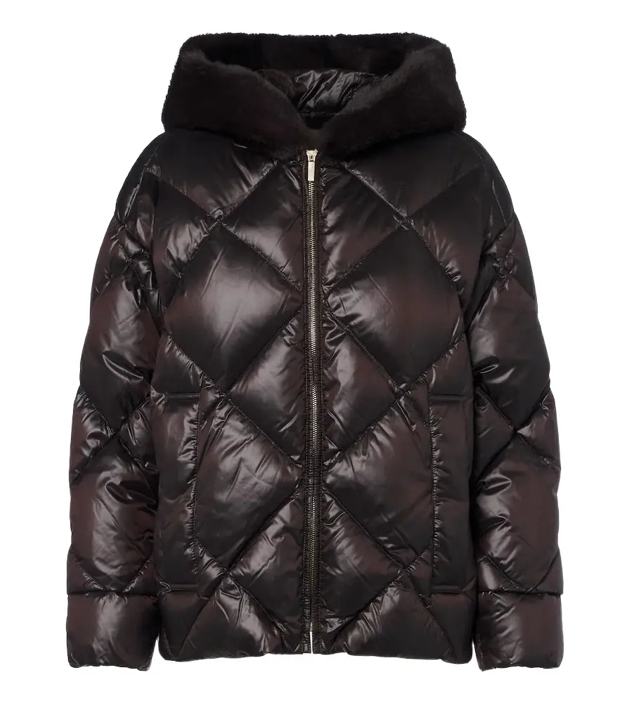 The Cube hooded quilted down jacket