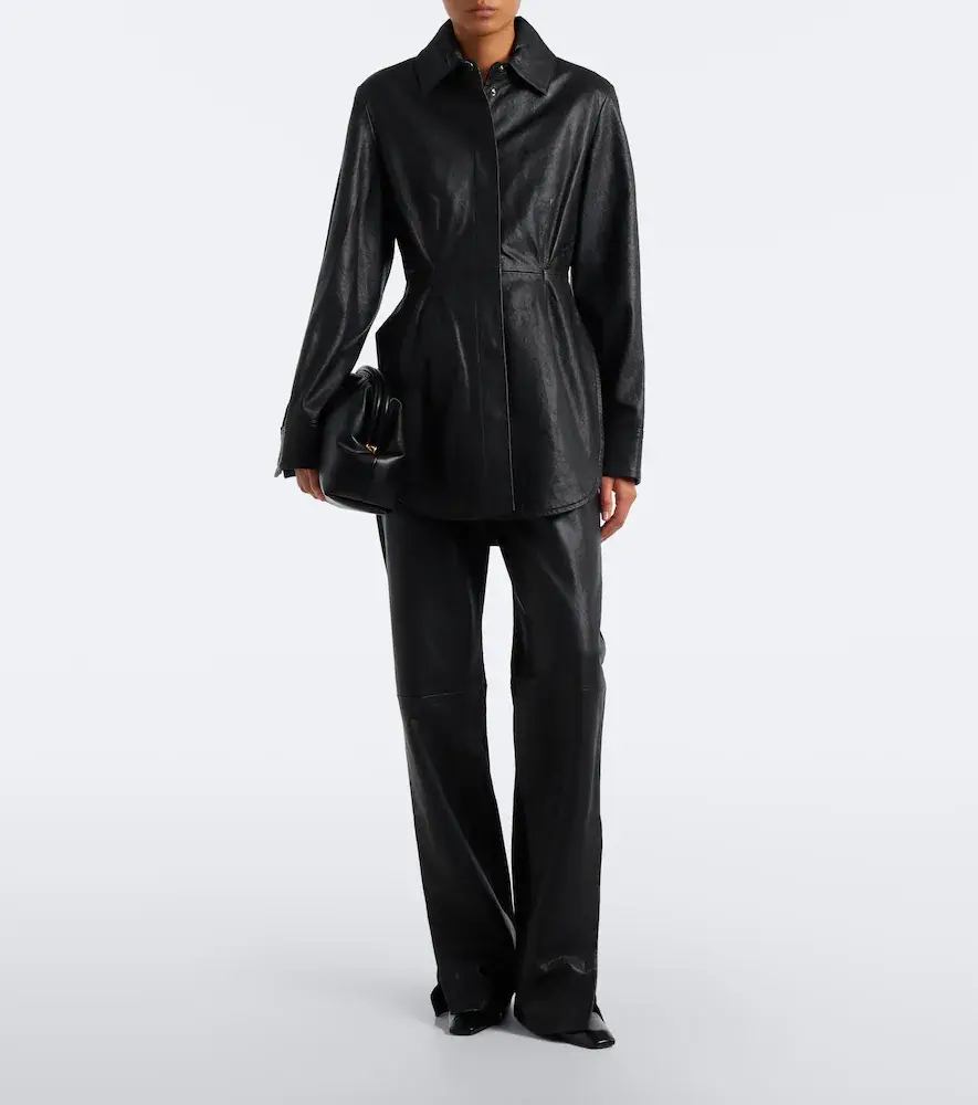 Sportmax Leather and suede shirt | Thumbnail 5 Sportmax Leather and suede shirt | Thumbnail 5