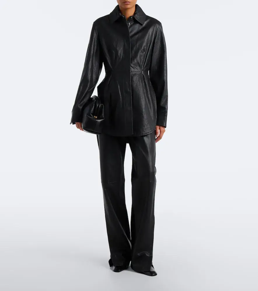 Sportmax Leather and suede straight pants | Thumbnail 3 Sportmax Leather and suede straight pants | Thumbnail 3