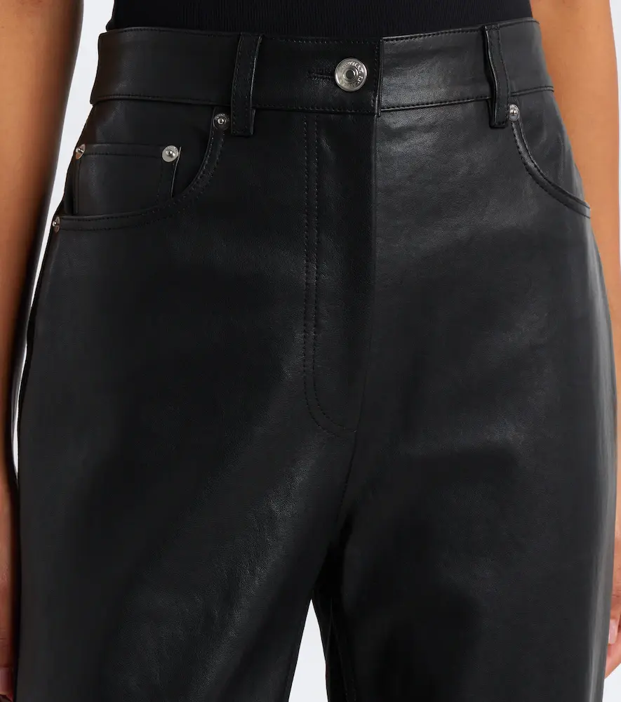 Sportmax Leather and suede straight pants | Thumbnail 6 Sportmax Leather and suede straight pants | Thumbnail 6