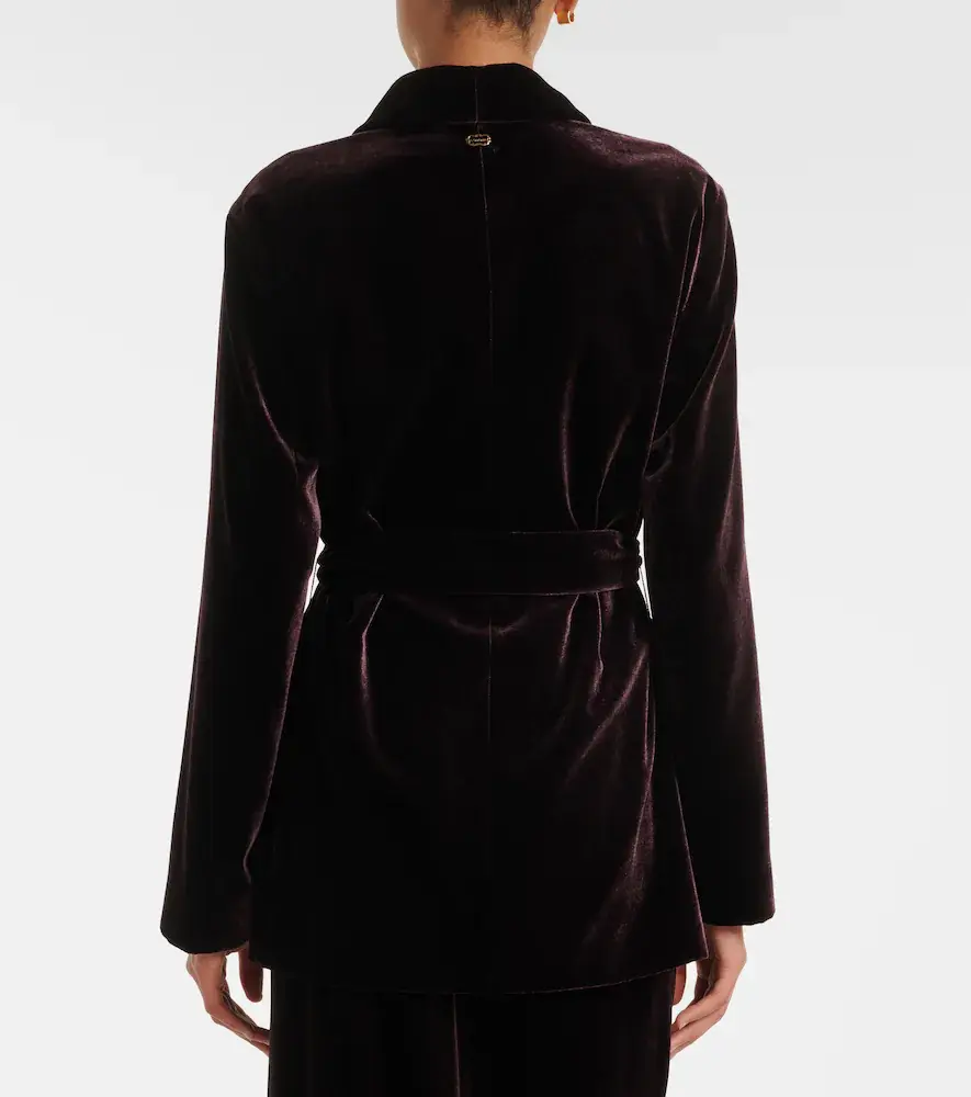 AGNONA Belted double-breasted velvet blazer | Thumbnail 2 AGNONA Belted double-breasted velvet blazer | Thumbnail 2