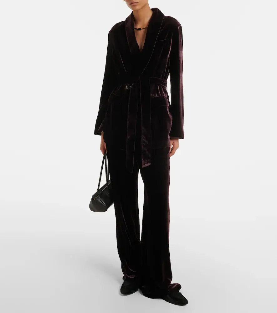 AGNONA Belted double-breasted velvet blazer | Thumbnail 3 AGNONA Belted double-breasted velvet blazer | Thumbnail 3