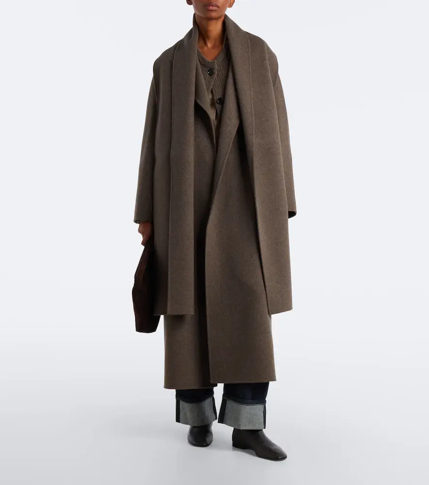 'S Max Mara 'S Max Mara Scarf-detail virgin wool wrap coat | Thumbnail 3