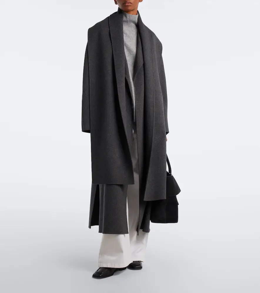 'S Max Mara 'S Max Mara Scarf-detail virgin wool wrap coat | Thumbnail 5
