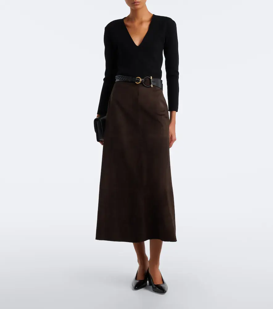 'S Max Mara 'S Max Mara Suede midi skirt | Thumbnail 4 'S Max Mara 'S Max Mara Suede midi skirt | Thumbnail 4