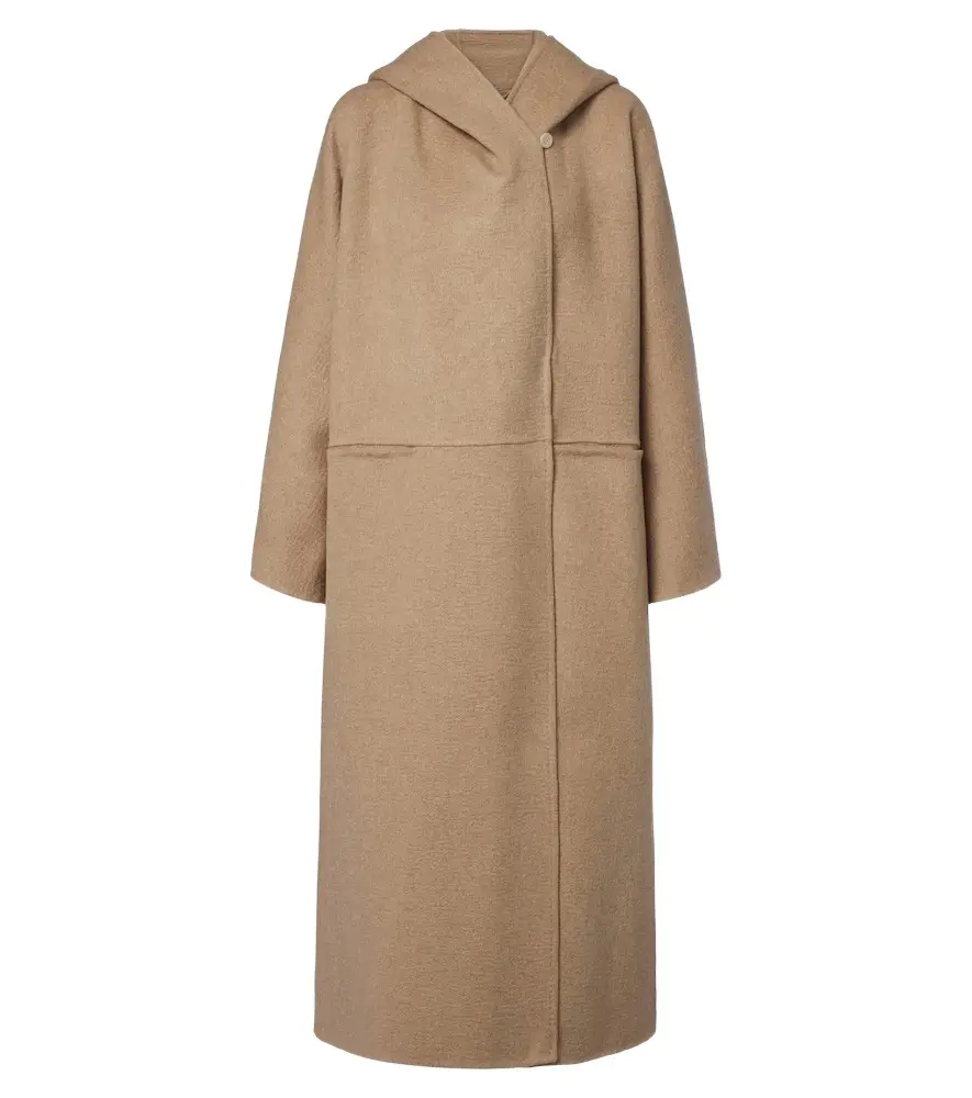 Max Mara Hooded camel hair and mohair coat