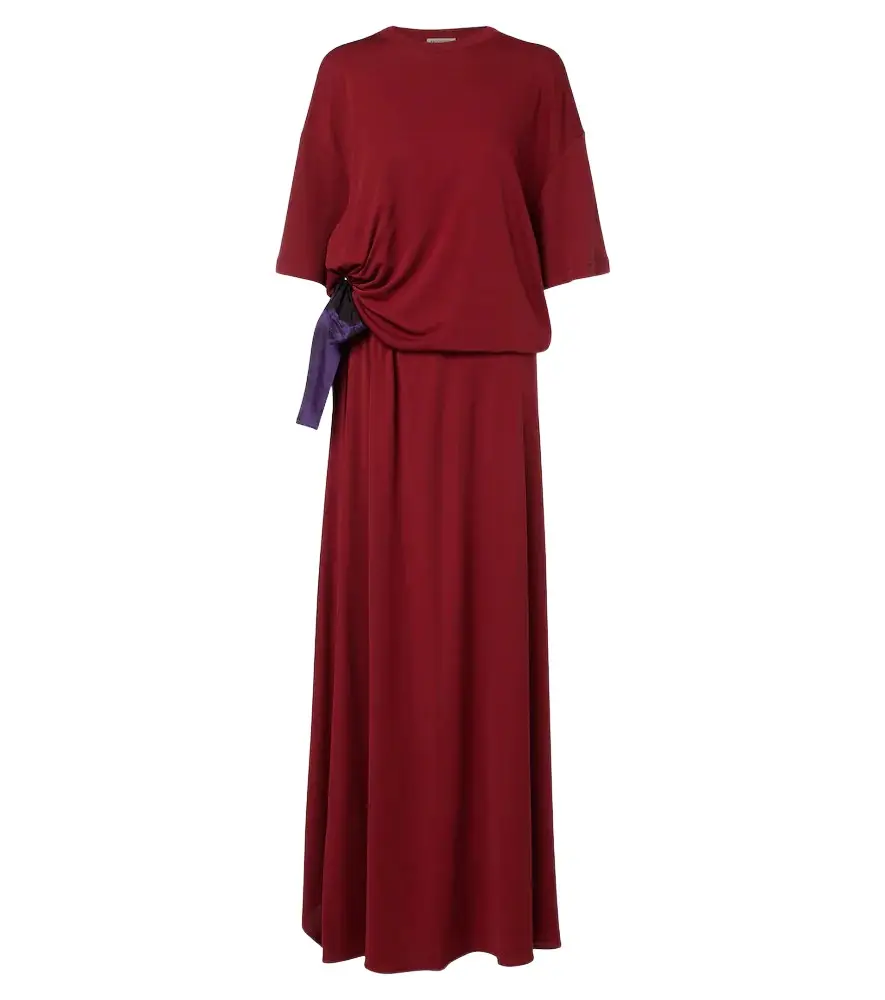 Bow-detail jersey T-shirt dress Bow-detail jersey T-shirt dress