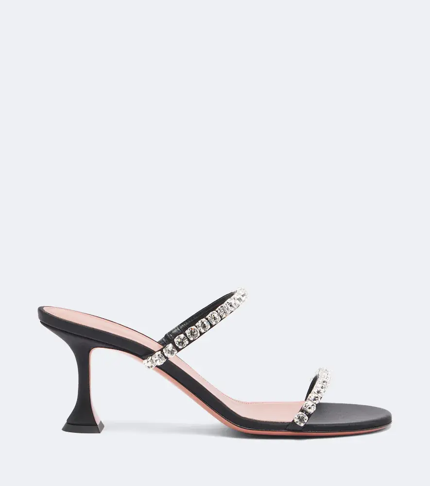 Amina Muaddi Gigi crystal-embellished satin mules | Thumbnail 2 Amina Muaddi Gigi crystal-embellished satin mules | Thumbnail 2