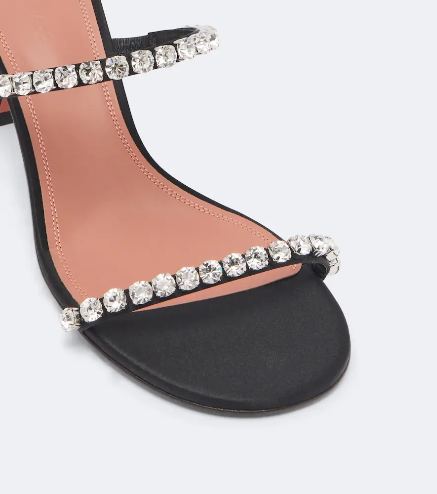 Amina Muaddi Gigi crystal-embellished satin mules | Thumbnail 3 Amina Muaddi Gigi crystal-embellished satin mules | Thumbnail 3