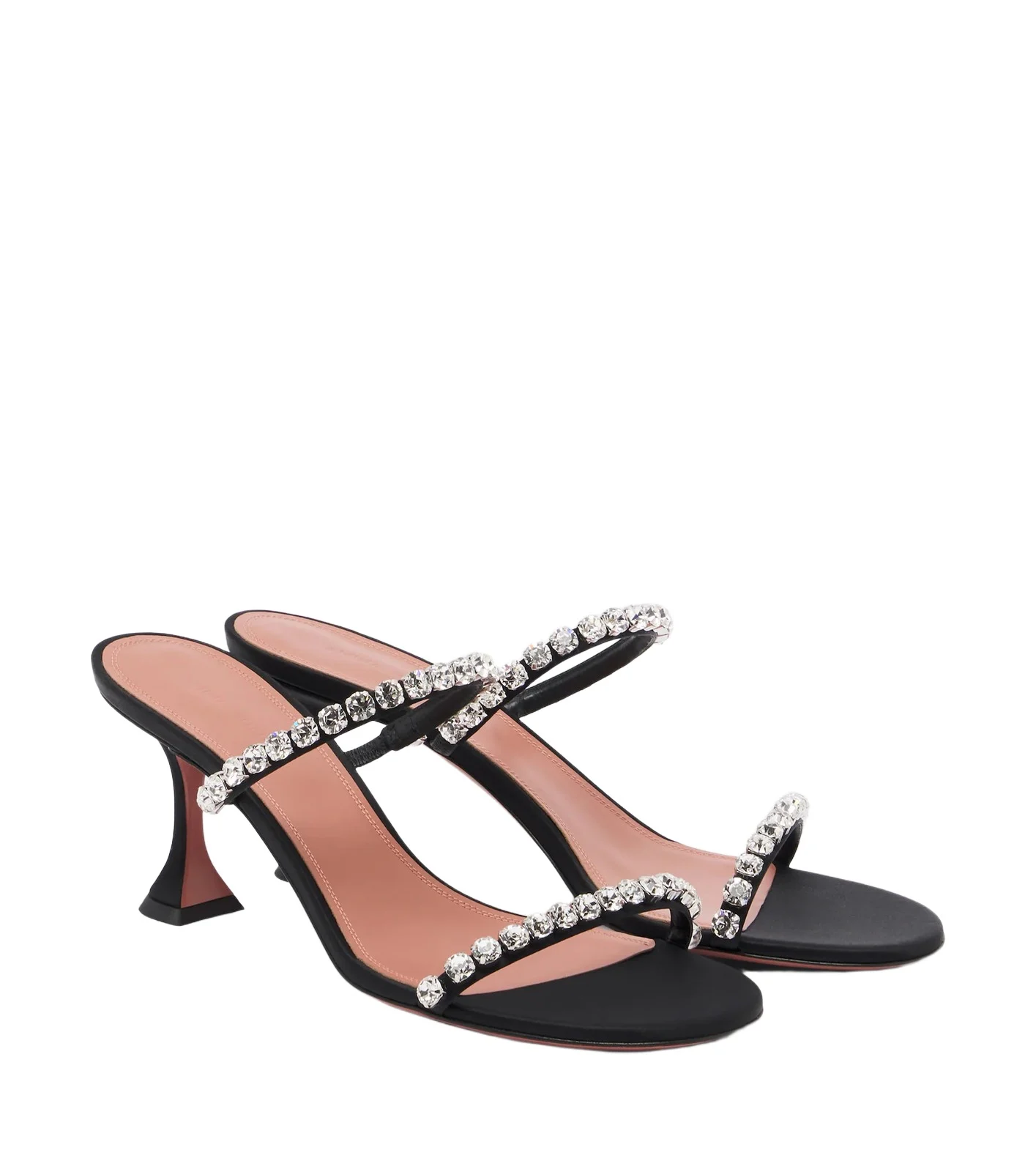 Gigi crystal-embellished satin mules Gigi crystal-embellished satin mules
