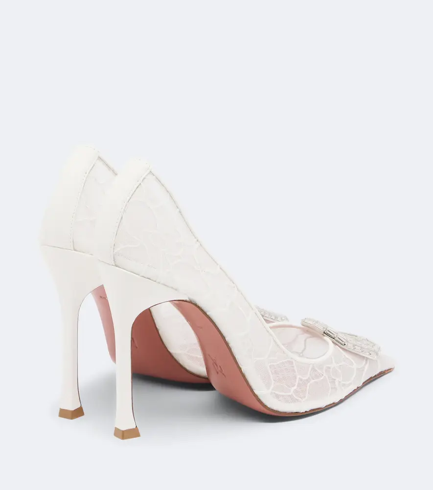 Amina Muaddi Camelia embellished lace pumps | Thumbnail 2 Amina Muaddi Camelia embellished lace pumps | Thumbnail 2