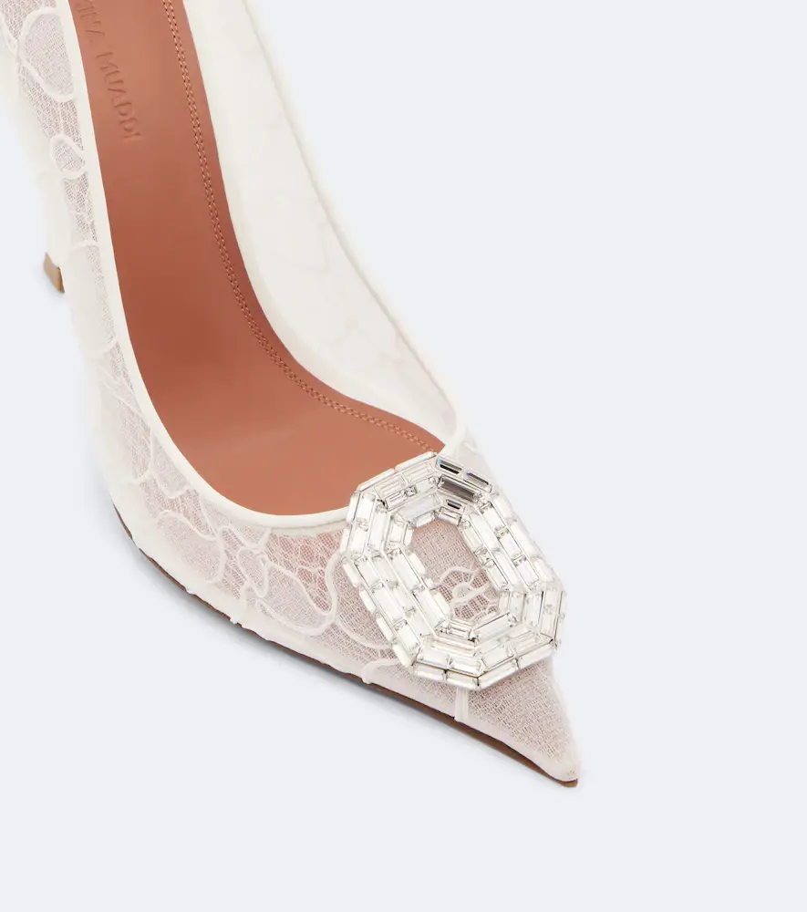 Amina Muaddi Camelia embellished lace pumps | Thumbnail 3 Amina Muaddi Camelia embellished lace pumps | Thumbnail 3