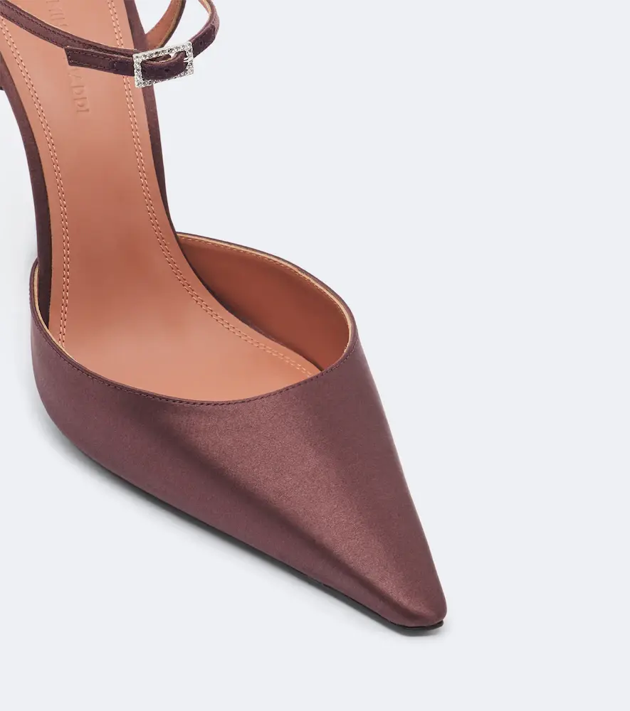 Amina Muaddi Carolyn satin slingback pumps | Thumbnail 3 Amina Muaddi Carolyn satin slingback pumps | Thumbnail 3