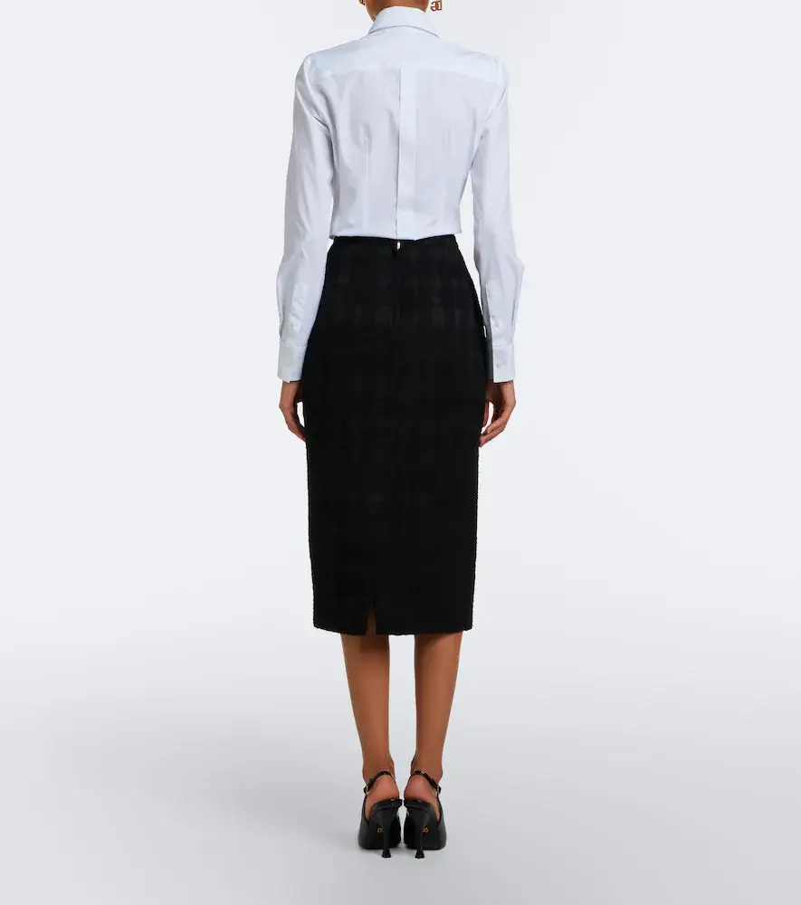 Dolce & Gabbana Checked bouclé pencil skirt | Thumbnail 5
