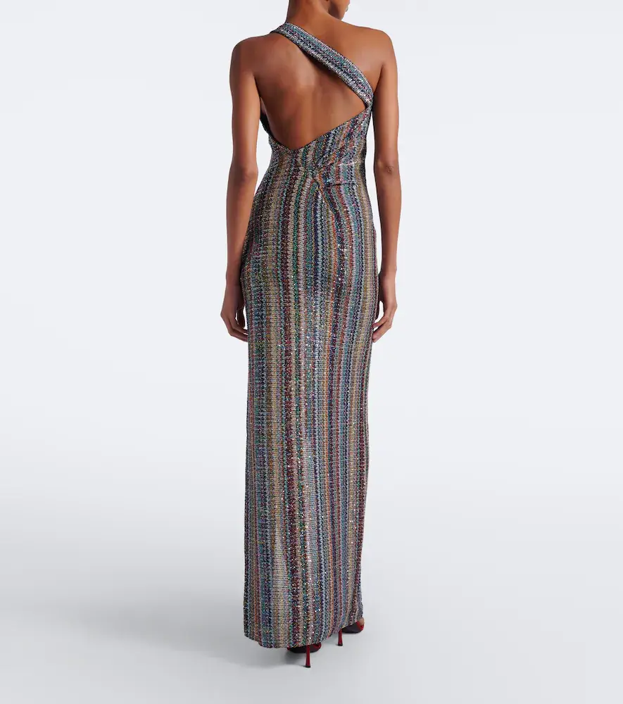 Missoni Zigzag sequined one-shoulder lamé gown | Thumbnail 4 Missoni Zigzag sequined one-shoulder lamé gown | Thumbnail 4