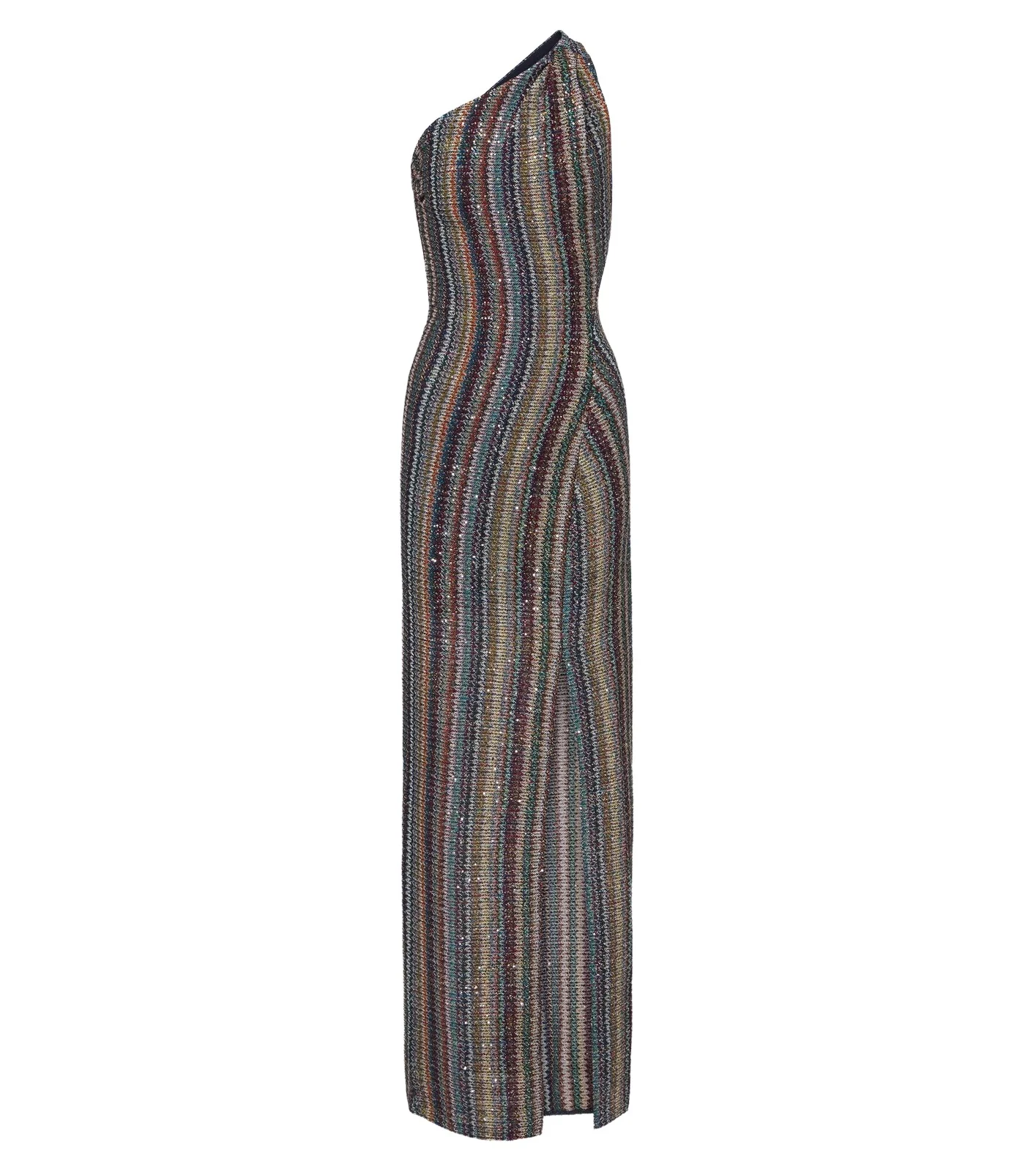 Zigzag sequined one-shoulder lamé gown Zigzag sequined one-shoulder lamé gown