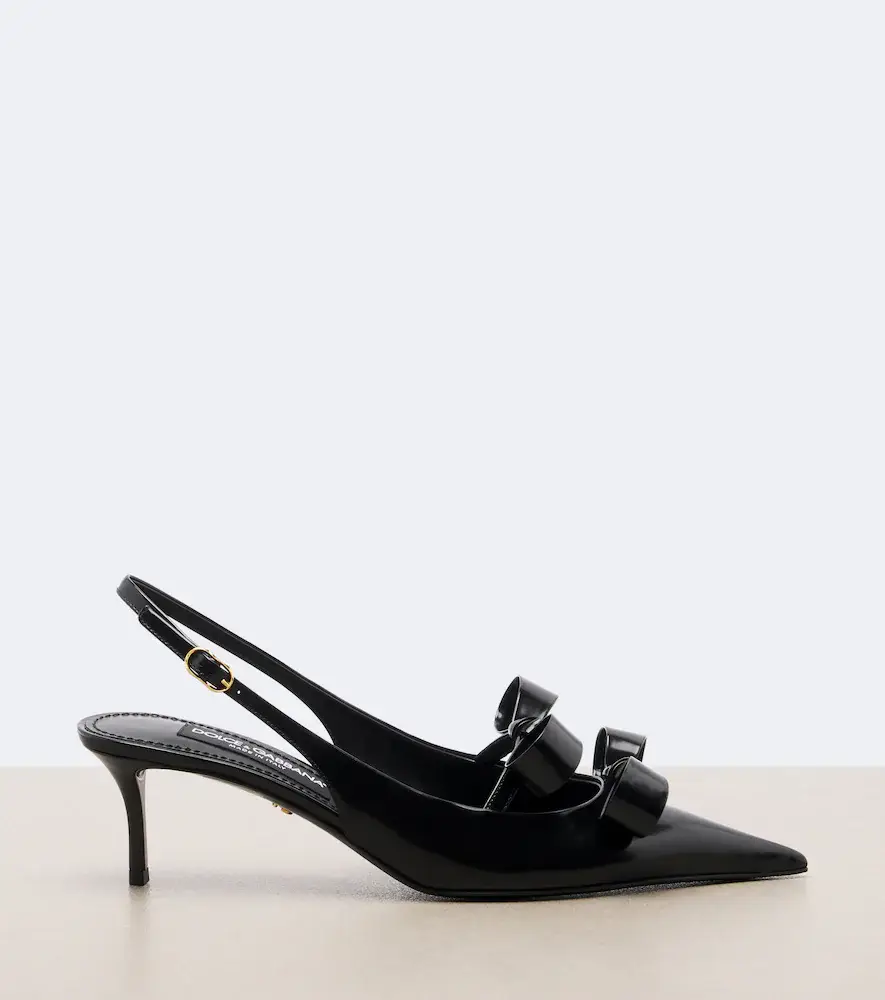 Dolce & Gabbana Bow-detail leather slingback pumps | Thumbnail 4 Dolce & Gabbana Bow-detail leather slingback pumps | Thumbnail 4